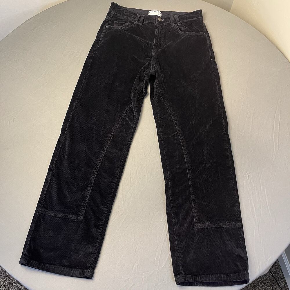 We The Free Free People 28 Risk Taker Black Corduroy High Rise Straight Pants